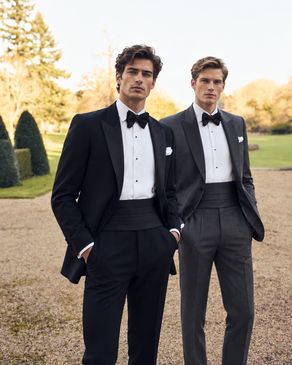 Brudepar – brudgom i morning suit og brud i hvit kjole